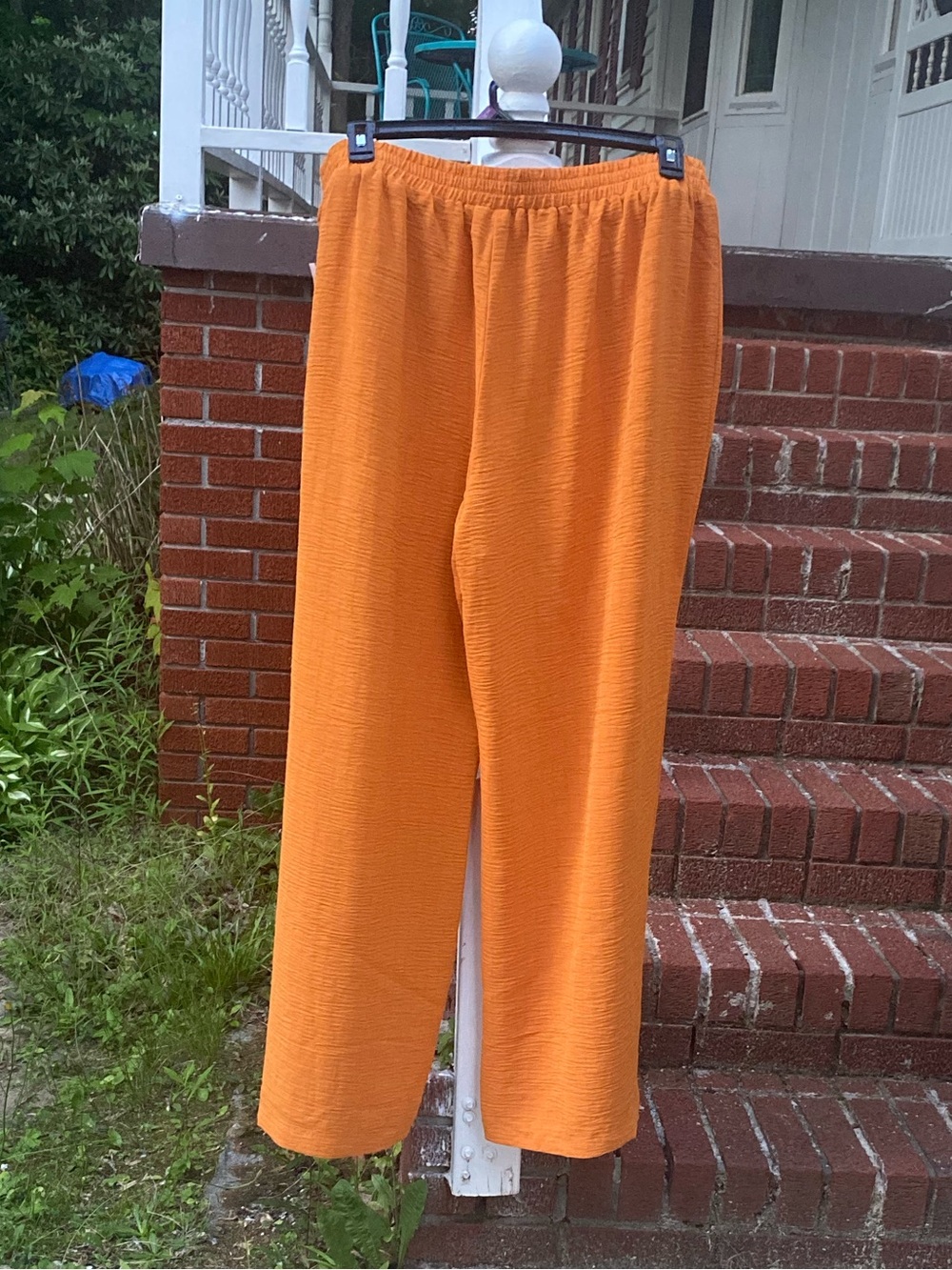 Cato Women's Rust/Terracotta Elastic Waist Crepe Palazzo Dress Pants Size XL - Picture 3 of 15